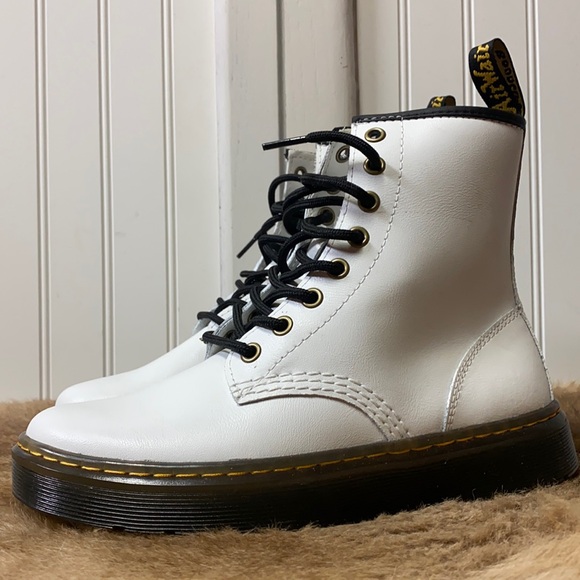 Dr. Martens White Combat Boots 5 Goth Punk NEW